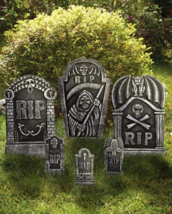 6-teiliges Halloween Grabstein Set 48cm