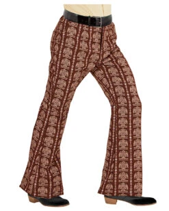 Kultige Herren-Schlaghose Braun Gemustert