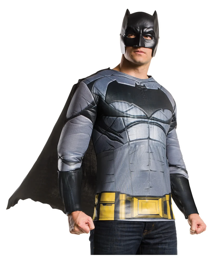 Batman Muskel Kostüm-Shirt Mit Maske & Cape