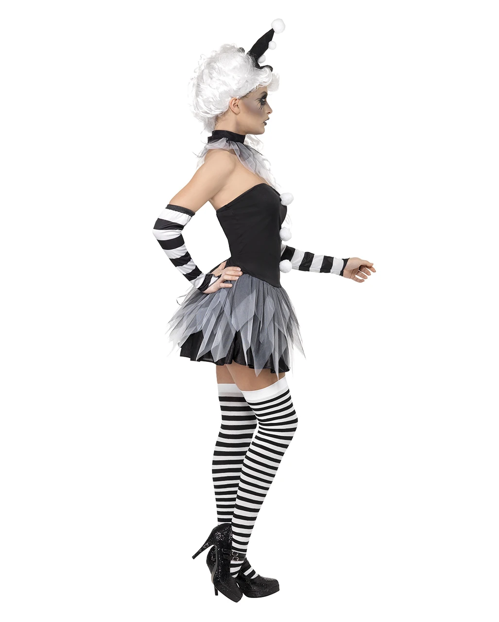 Düsterer Pierrot Damen Kostüm – Bild 2