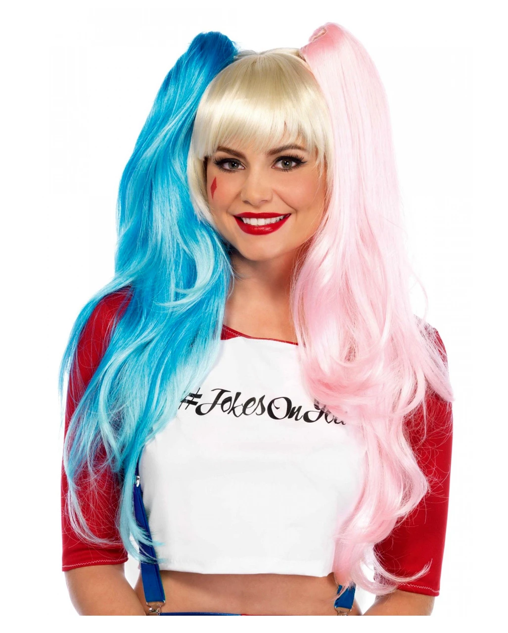 Cosplay Zopf-Perücke Hellblau/Rosa