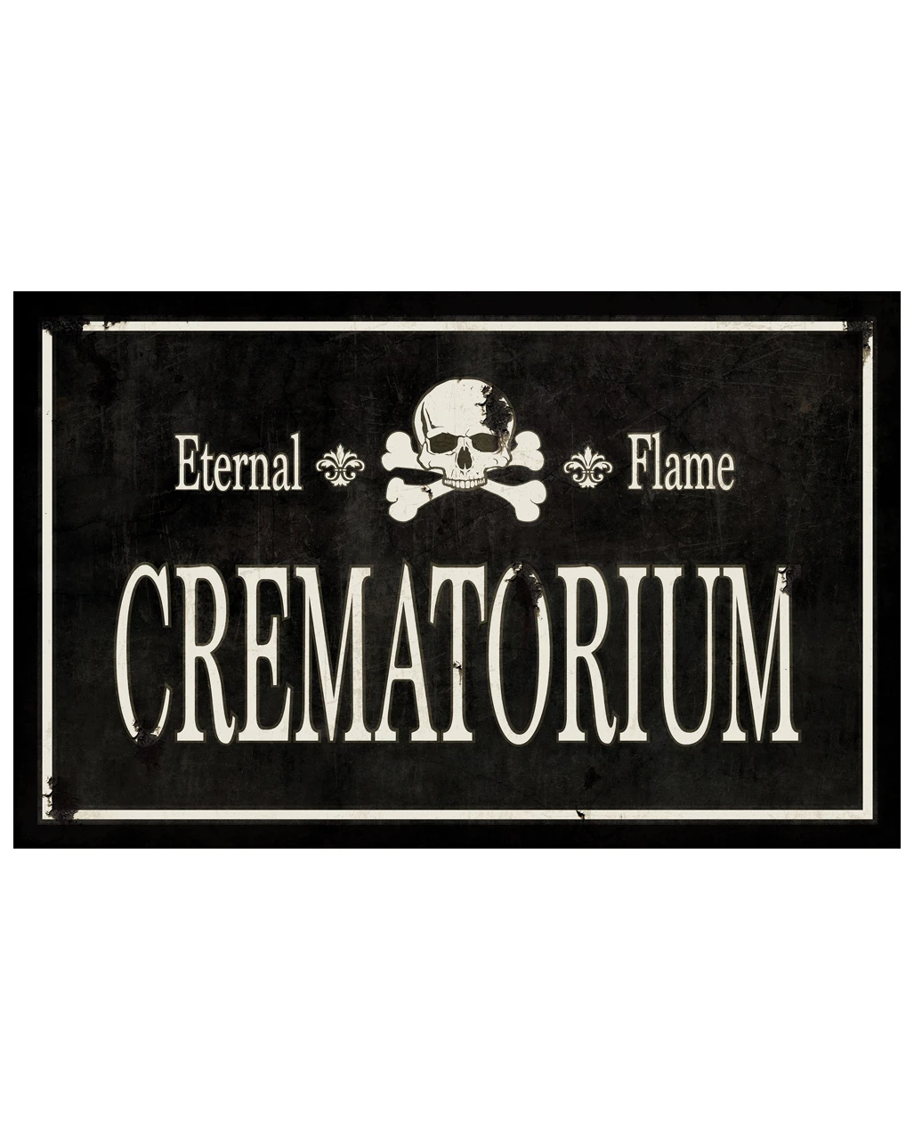 Vintage Gothic Crematorium Schild 43x11cm