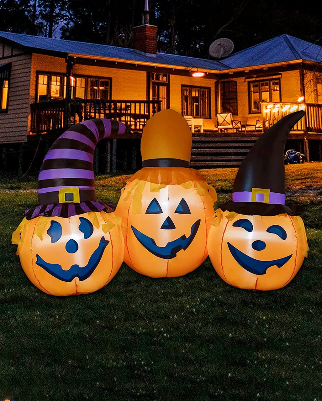 Aufblasbares Leuchtendes Halloween Trio 120 Cm