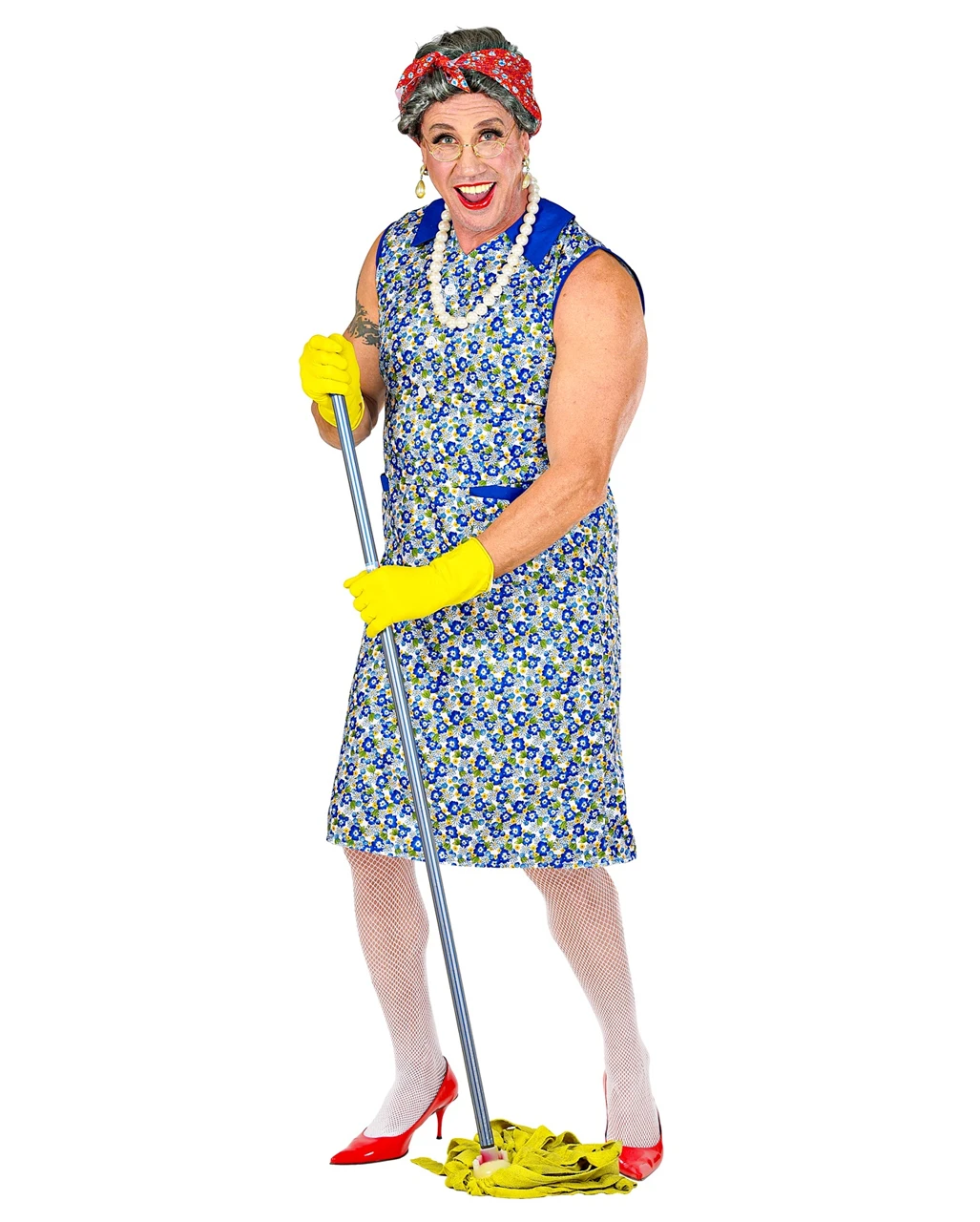 Putzfrau Kittelschürze Kostüm – Bild 2