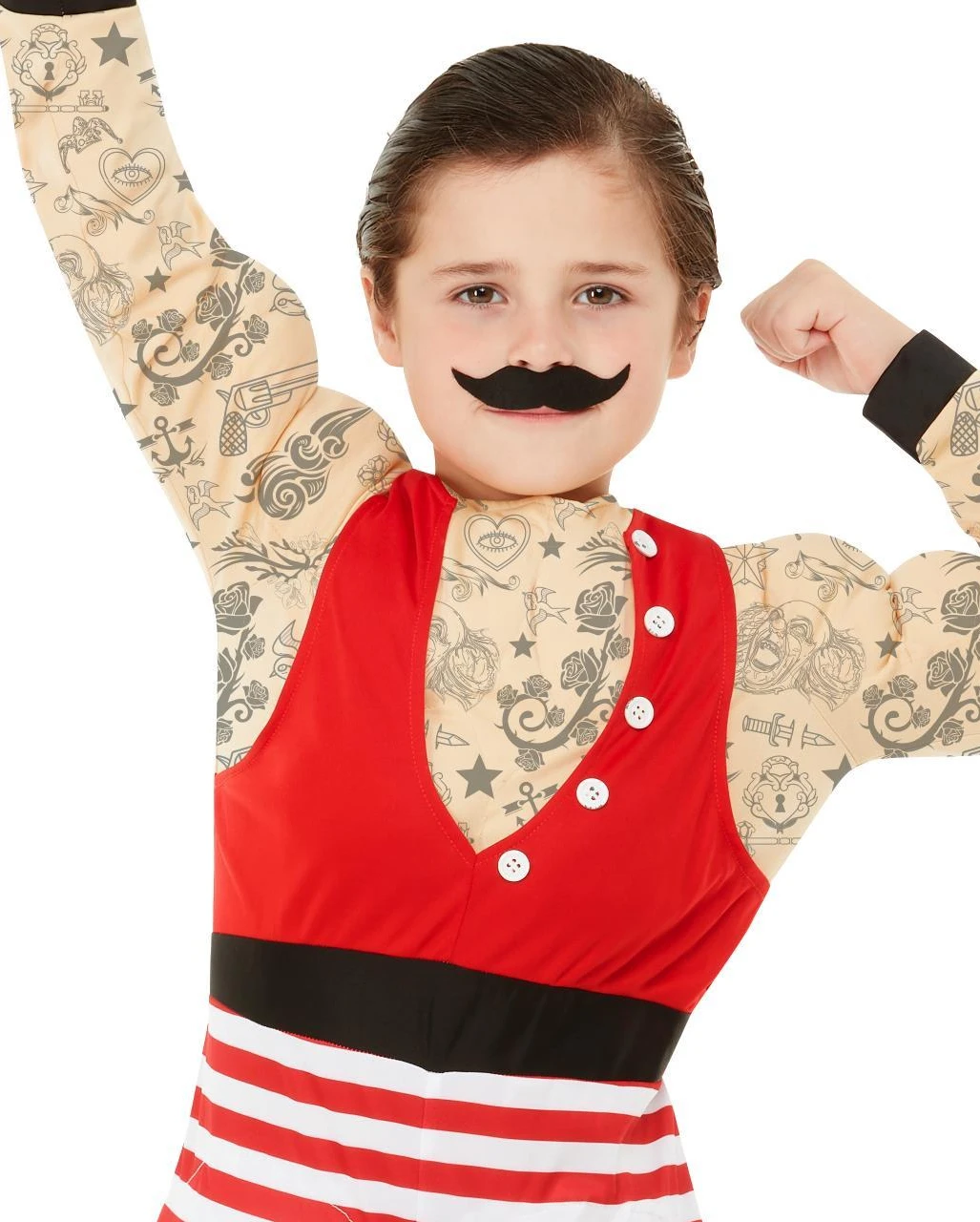 Retro Starker August Deluxe Muskel Kinderkostüm – Bild 3