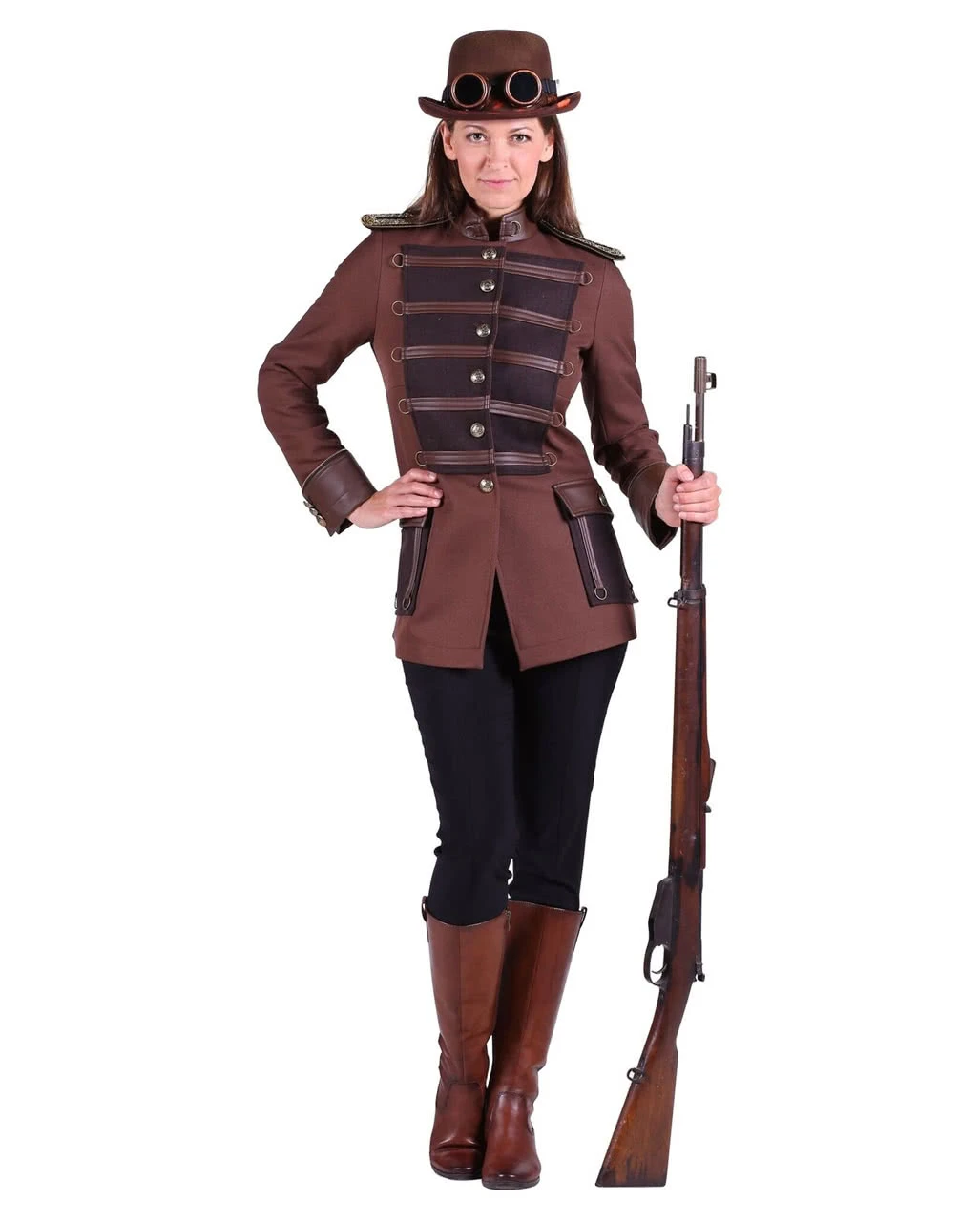 Braune Steampunk Damenjacke