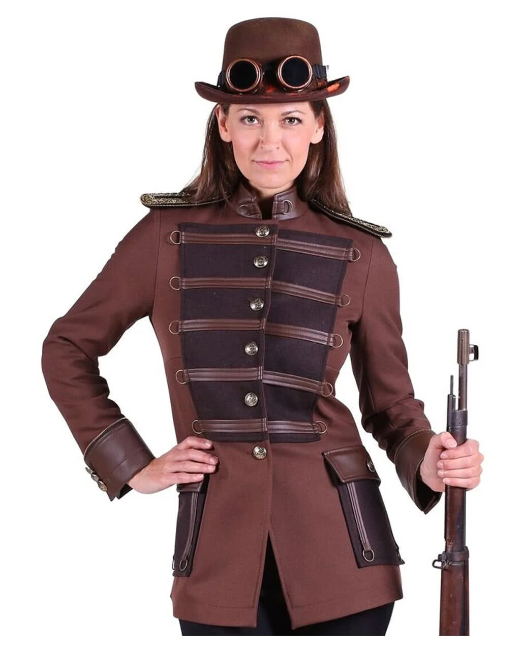 Braune Steampunk Damenjacke – Bild 2