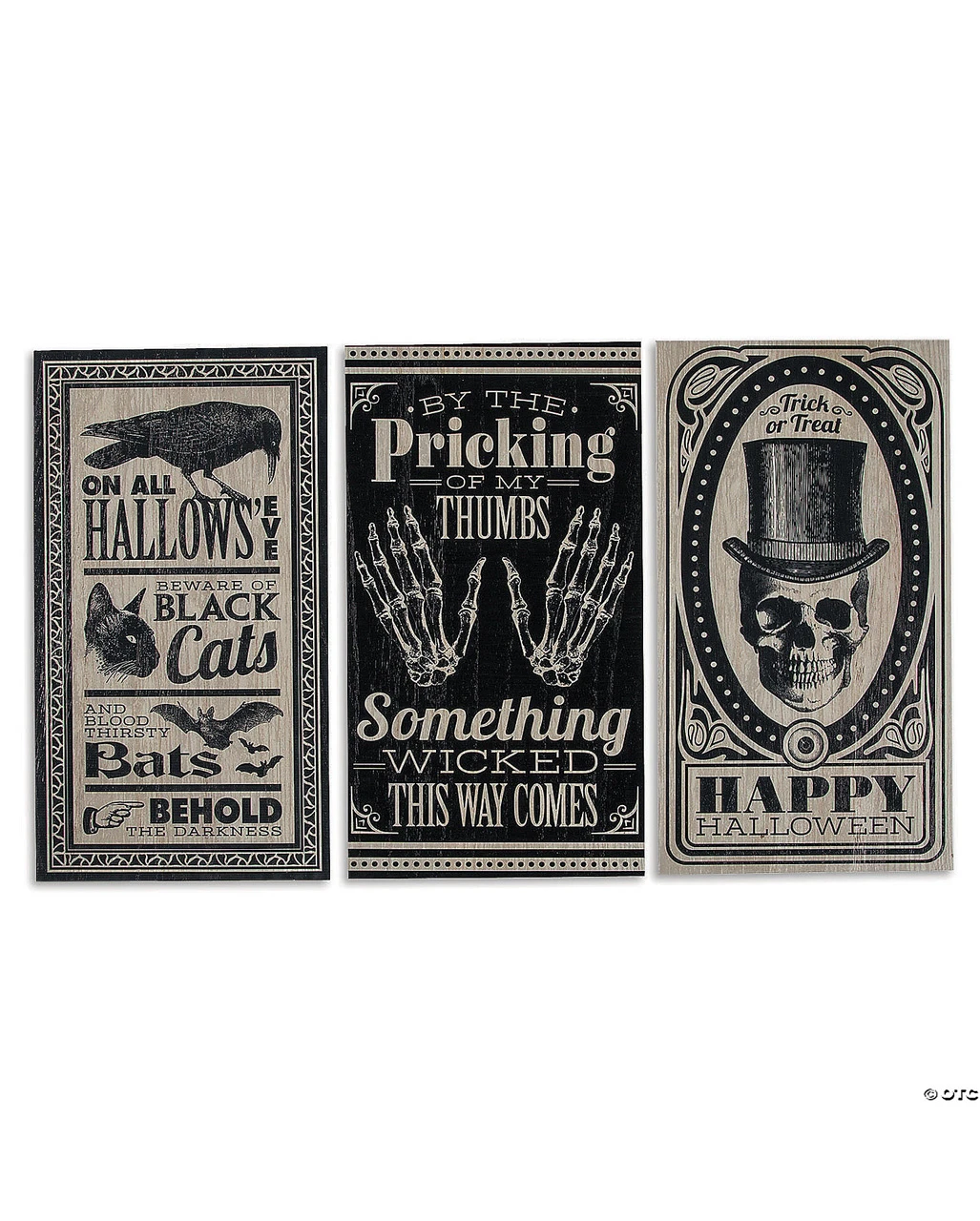 Antikes Halloween Schild "Totenschädel Mit Zylinder" 46x24cm – Bild 2